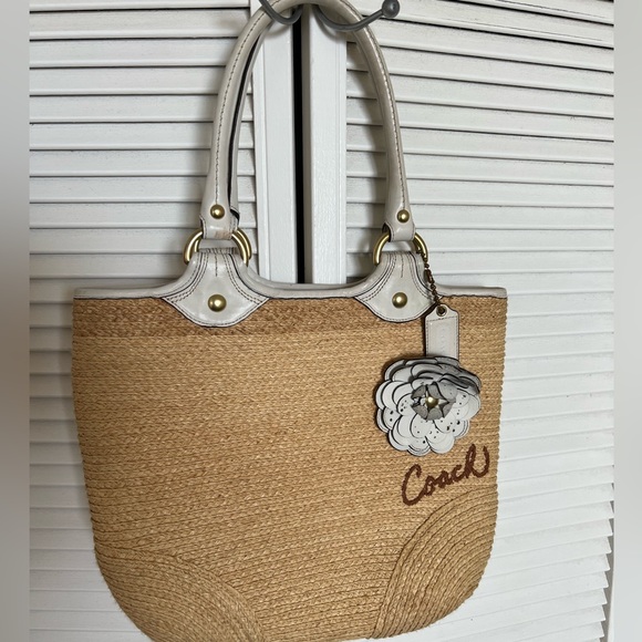 Coach Handbags - Coach rare straw bag!😎 A beauty!